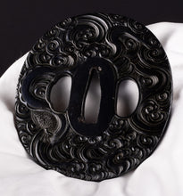 Dragon Shakudo Satsuma Tsuba with NBTHK Tokubetsu Hozon Tosogu + Fuchikashira