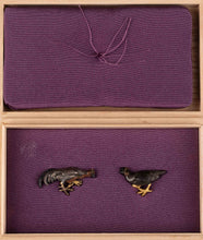 Menuki Attributed to "Den Tokuoki" with NBTHK Hozon Tosogu - Male and Female Shamo - Cockfighting