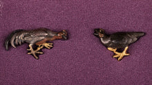 Menuki Attributed to "Den Tokuoki" with NBTHK Hozon Tosogu - Male and Female Shamo - Cockfighting