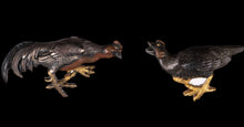 Menuki Attributed to "Den Tokuoki" with NBTHK Hozon Tosogu - Male and Female Shamo - Cockfighting
