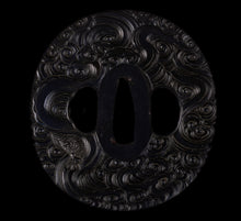 Dragon Shakudo Satsuma Tsuba with NBTHK Tokubetsu Hozon Tosogu + Fuchikashira