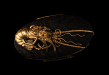 Shakudo Nanako Fuchikashira Decorated with Ise Shrimp - Spiny Lobster