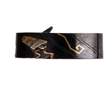 Polished Shakudo Fuchikashira Decorated with Raijin - Thunder God