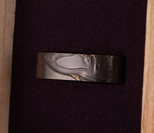 Polished Shibuichi Fuchikashira Signed "Nobuyoshi" - Deer in the Autumn Night