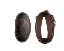 Shakudo Fuchikashira Decorated with Mouse/Rat and Hoju, a Sacred Jewel