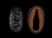 Dragon Shakudo Satsuma Tsuba with NBTHK Tokubetsu Hozon Tosogu + Fuchikashira