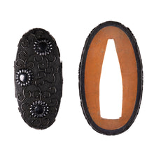 Shakudo Nanako Owari Kinko Fuchikashira with NBTHK Hozon Tosogu - Chrysanthemums and Karakusa