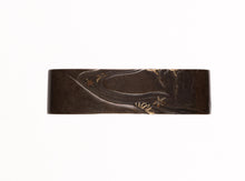 Polished Shibuichi Fuchikashira Signed "Nobuyoshi" - Deer in the Autumn Night