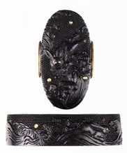 Shakudo Nanako Fuchikashira Decorated with a Hare and Waves - Nami No Usagi