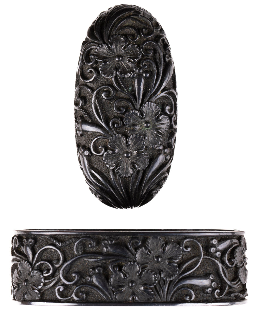 Shakudo Mino School Fuchikashira Decorated with Flowers