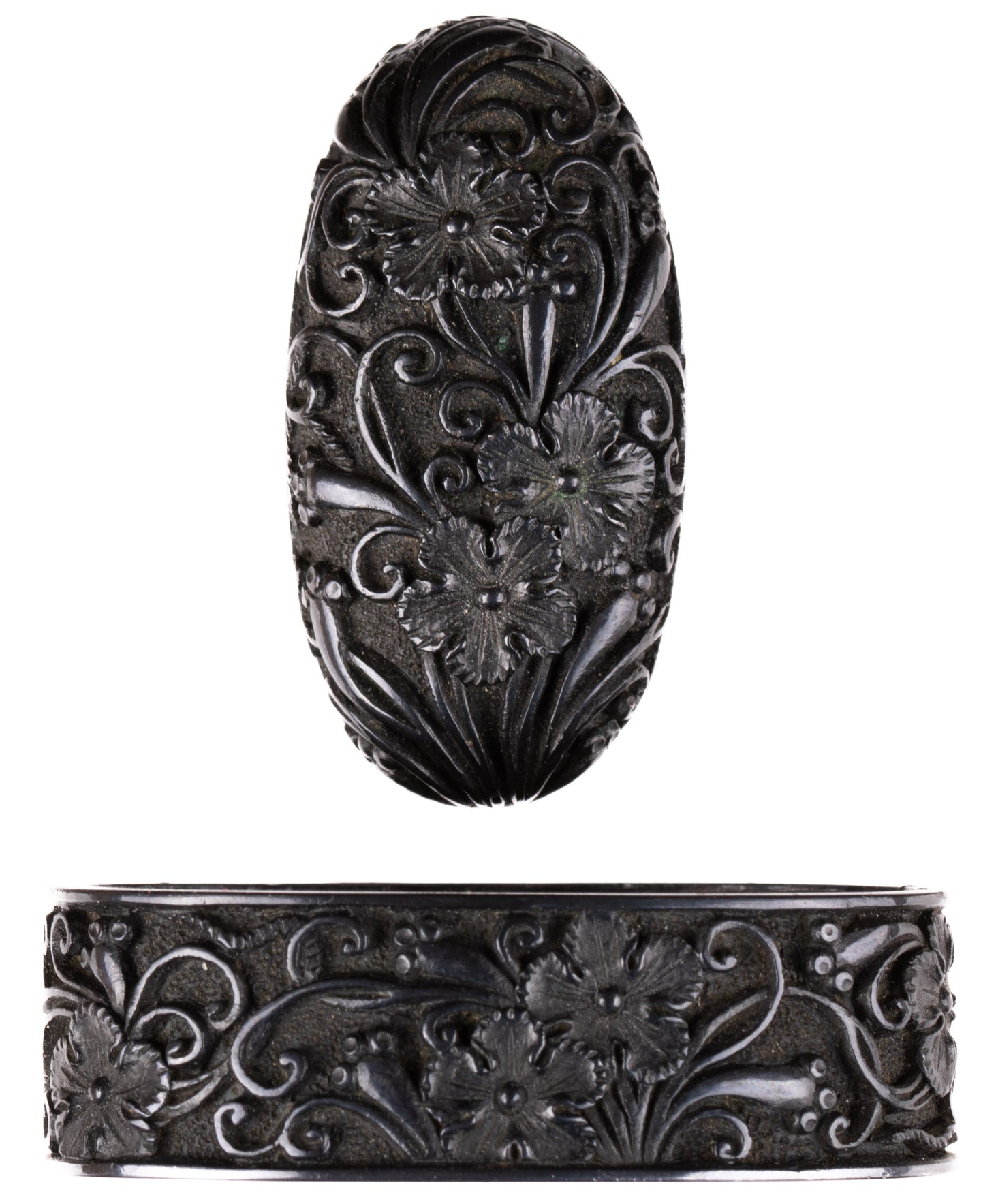 Shakudo Mino School Fuchikashira Decorated with Flowers