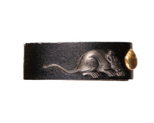 Shakudo Fuchikashira Decorated with Mouse/Rat and Hoju, a Sacred Jewel