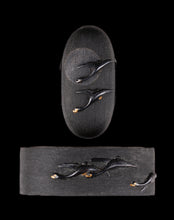 Shakudo Nanako Fuchikashira Signed "Naniwa No Ju Yabu Tsuneyuki" with Tokubetsu Hozon Tosogu- Geese and Moon