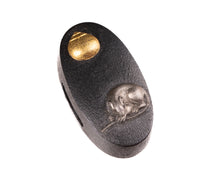 Shakudo Fuchikashira Decorated with Mouse/Rat and Hoju, a Sacred Jewel