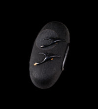 Shakudo Nanako Fuchikashira Signed "Naniwa No Ju Yabu Tsuneyuki" with Tokubetsu Hozon Tosogu- Geese and Moon