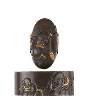 Shibuichi Fuchikashira Signed "Hamano Naoyoshi" with NBTHK Hozon Tosogu - Hotei