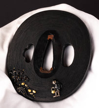 Shakudo Nanako Shokatei School Tsuba with NBTHK Hozon Tosogu - Child on Anchor