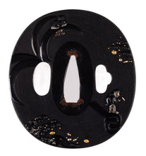 Shakudo Nanako Shokatei School Tsuba with NBTHK Hozon Tosogu - Child on Anchor