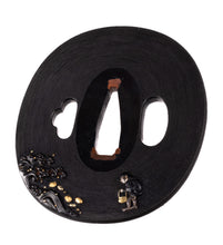 Shakudo Nanako Shokatei School Tsuba with NBTHK Hozon Tosogu - Child on Anchor