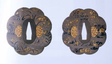Iron Tsuba Decorated with Flowers - Egawa School