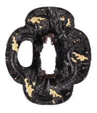 Shakudo Ko-Kinko Tsuba with NBTHK Tokubetsu Hozon Tosogu - Dragon