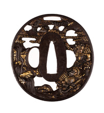 Iron Soten Style Tsuba - Minamoto Yoritomo at Ishibashi-Yama