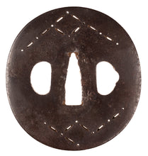 Iron Tsuba Signed "Masamitsu" Decorated with Shippo Pattern