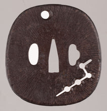 Iron Tsuba Signed "Iwai Yoshimichi" Decorated with Amida Yasurime