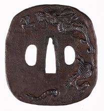 Iron Tsuba Decorated with a Dragon