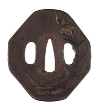Iron Tsuba Decorated with a Flower