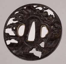 Iron Sukashi Hikone Bori Tsuba Decorated with Ichi No Tani Battle - Minamoto No Yoshitsune