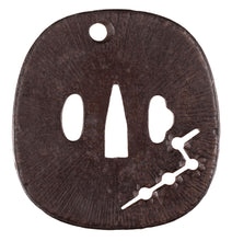 Iron Tsuba Signed "Iwai Yoshimichi" Decorated with Amida Yasurime