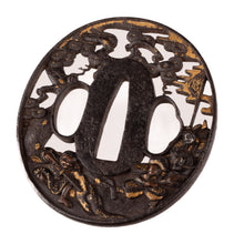 Iron Tsuba Signed "Yoshitake" - Decorated with Yu Rang Revenge