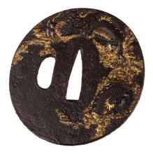 Iron Jakushi School Tsuba Decorated with a Dragon