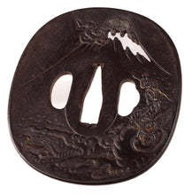 Iron Dragon And Fuji San Theme Tsuba