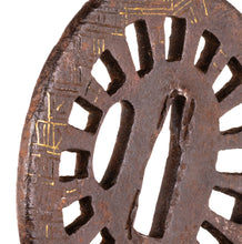 Iron Sukashi Heianjo School Tsuba - Kuruma (wheel)