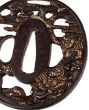 Iron Soten Style Tsuba - Minamoto Yoritomo at Ishibashi-Yama