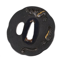 Shakudo Tsuba Attributed to Kyo-Kinko School with NBTHK Hozon Tosogu - Dragon