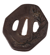 Iron Tsuba Decorated with a Flower