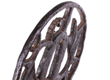 Iron Sukashi Tsuba Decorated with Bamboo and Snowflake