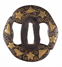 Iron Heianjo School Tsuba - Flowers and Karakusa