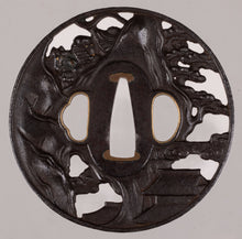 Iron Sukashi Hikone Bori Tsuba Decorated with Ichi No Tani Battle - Minamoto No Yoshitsune