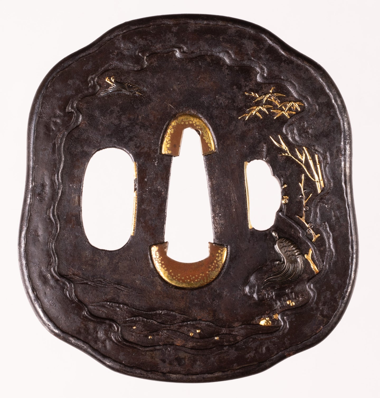 Iron Tanaka Toryusai School Tsuba Signed 