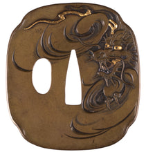 Shinchu Otsuki School Tsuba Decorated with a Dragon