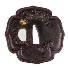 Iron Tsuba Signed "Masaharu"with NBTHK Hozon Tosogu - Cloude Dragon