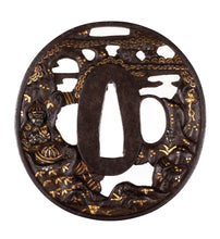 Iron Soten Style Tsuba - Minamoto Yoritomo at Ishibashi-Yama
