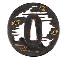 Shakudo Kusakari/Kiyosada School Tsuba Decorated with Plovers