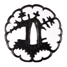 Iron Sukashi Akasaka School Tsuba with NBTHK Hozon Tosogu - Paulownia