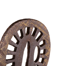 Iron Sukashi Heianjo School Tsuba - Kuruma (wheel)