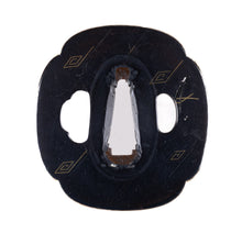 Polished Shakudo Bushu School Tsuba - Rain, Thunder and Pine Needles